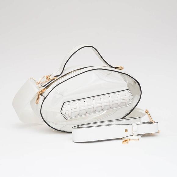 Game Day Football Style Clear Bag White - Picture 1 of 2